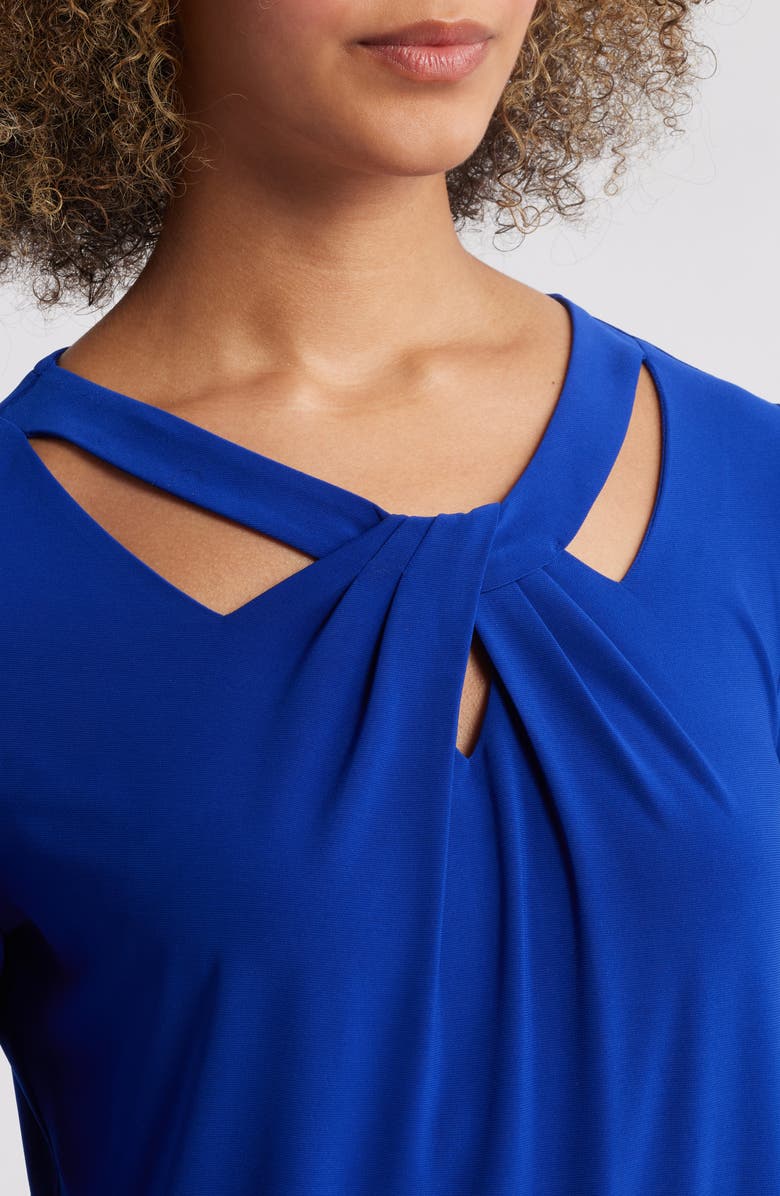 KASPER Sleeveless Twist Front Jersey Top, Alternate, color, Royal Signature