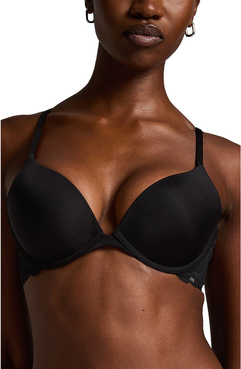 Hunkemöller Angie Padded Underwired Push-Up Bra, Main, color, Black