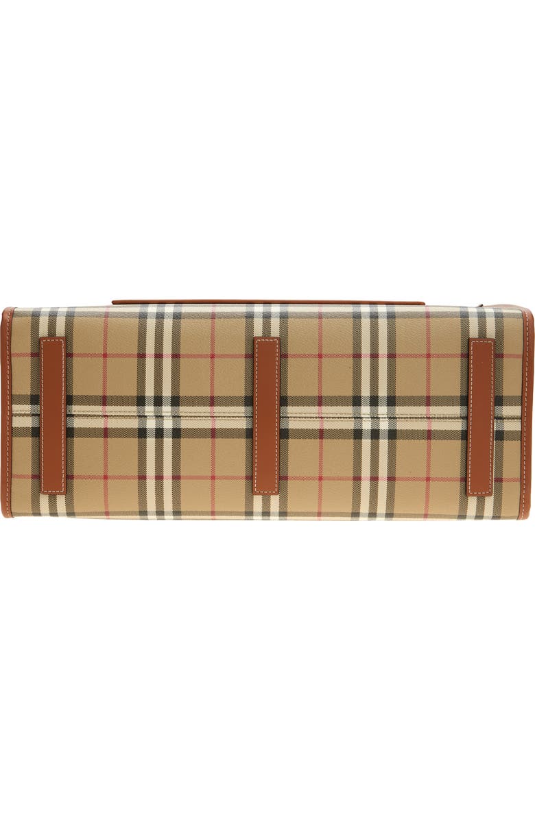 Burberry Medium Freya Check Coated Canvas Tote, Alternate, color, Vntg Chk/ Briar Brown