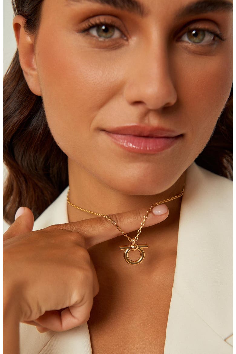 Mini Omega Necklace, Alternate, color, Gold