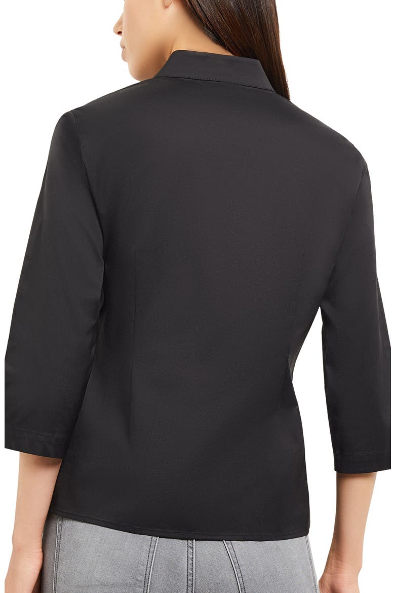 Asymmetric Belted Wrap Blouse, Alternate, color, BLACK