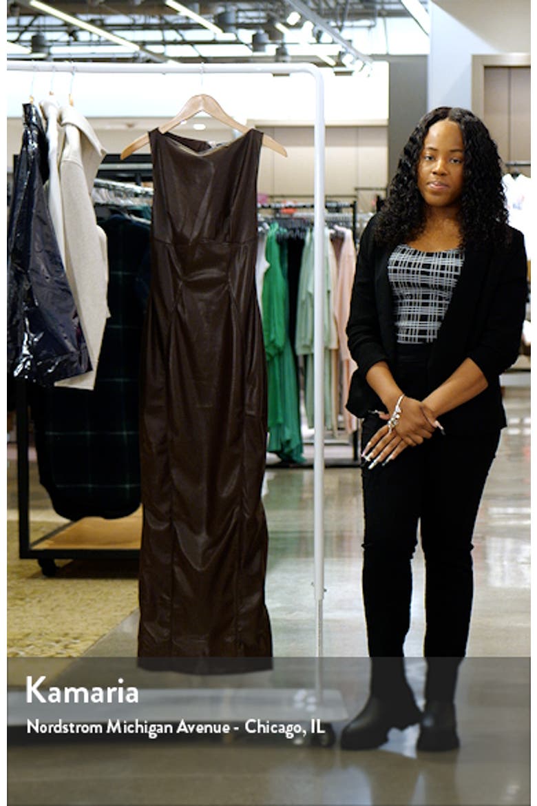 Sahara Faux Leather Body-Con Maxi Dress video
