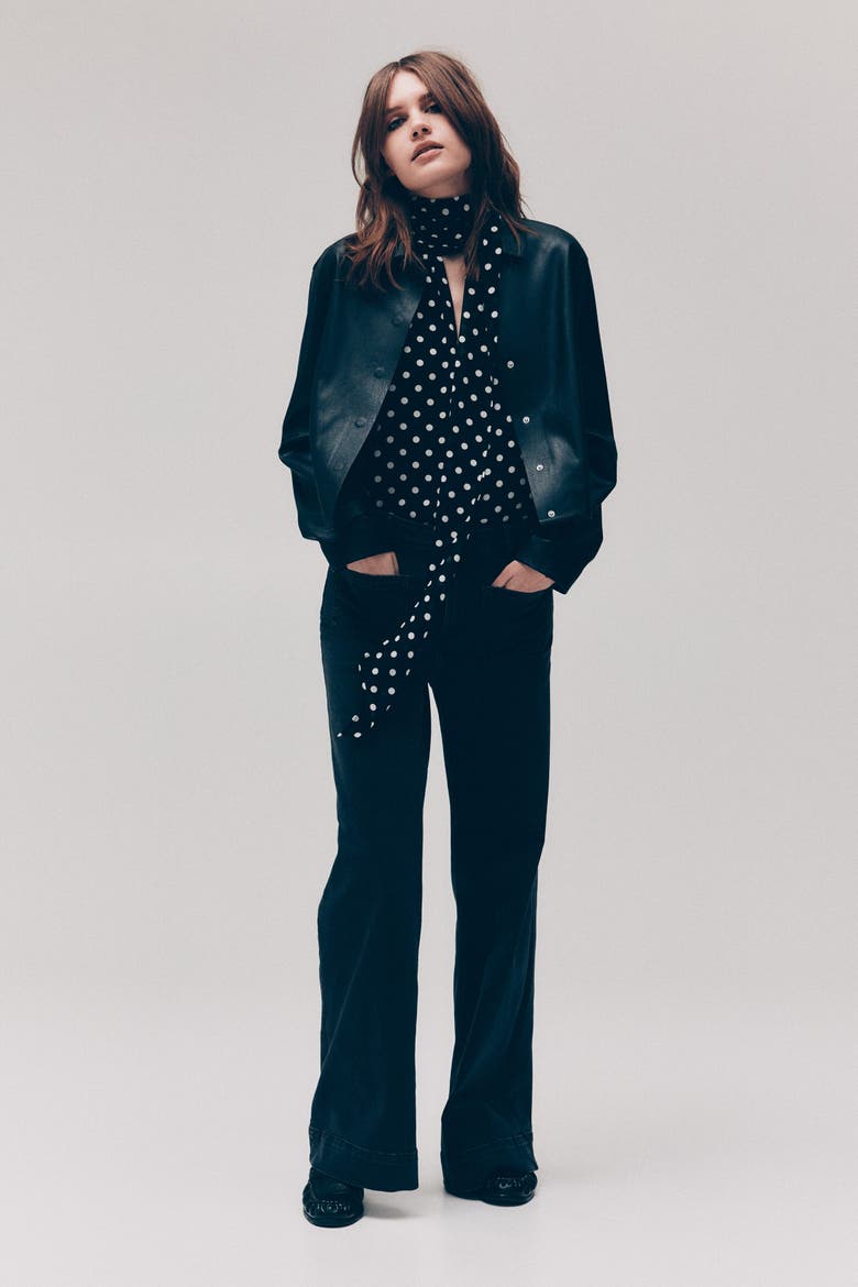 Wide High Waist Jeans, Alternate, color, Denim black