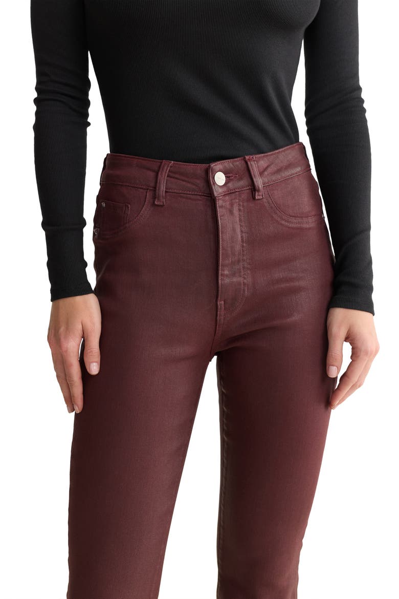 NAO Coated High Waist Bootcut Jeans, Alternate, color, COATED OXBLOOD