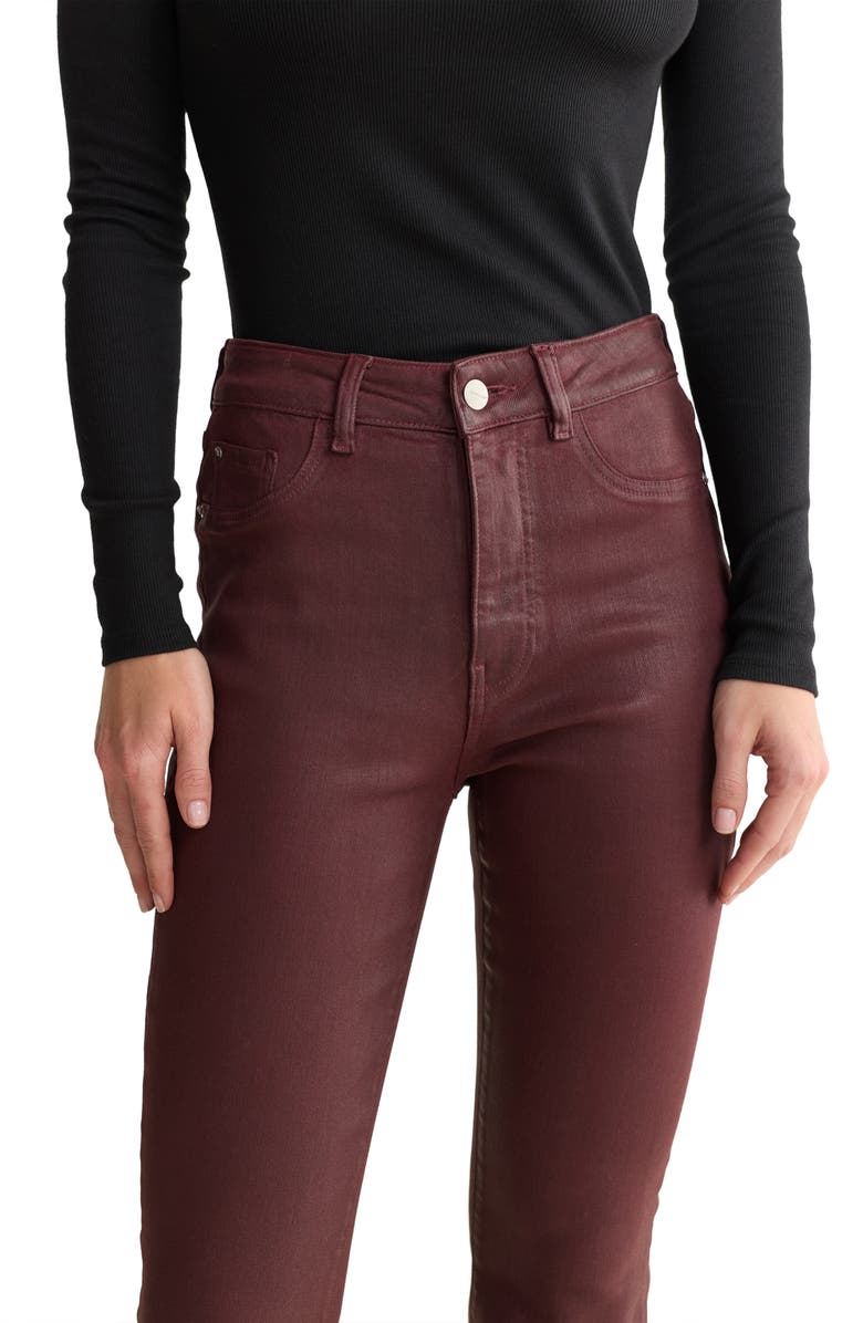 WARP+WEFT NAO Coated High Waist Bootcut Jeans, Alternate, color, Coated Oxblood