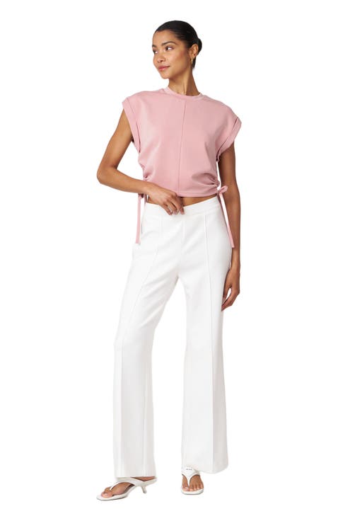 Nadine Scuba Knit Shirring Top