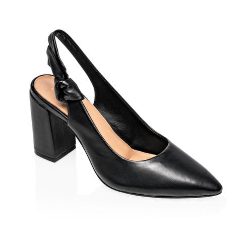 Joan Oloff Shoes Daphne Leather Slingback Pump In Black