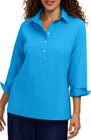 Foxcroft Therese Button Back Popover Shirt