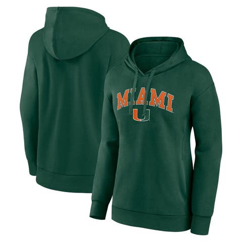 Women's Fanatics Branded Green Miami Hurricanes Evergreen Campus Pullover Hoodie