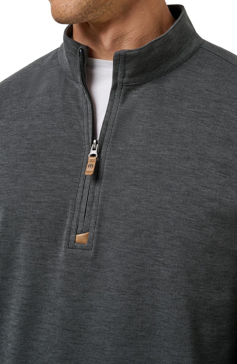 TravisMathew Cloud Quarter Zip, Alternate, color, Heather Black