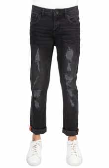 XRAY Kids' Raw X Rip & Repair Distressed Neon Stitch Jeans