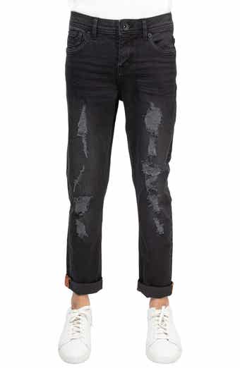 XRAY Kids' Raw X Rip & Repair Distressed Neon Stitch Jeans