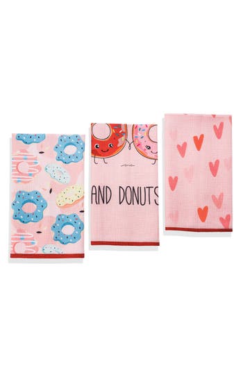 Tiramisu Perfect Pair Set Of 3 Kitchen Towels In Pink