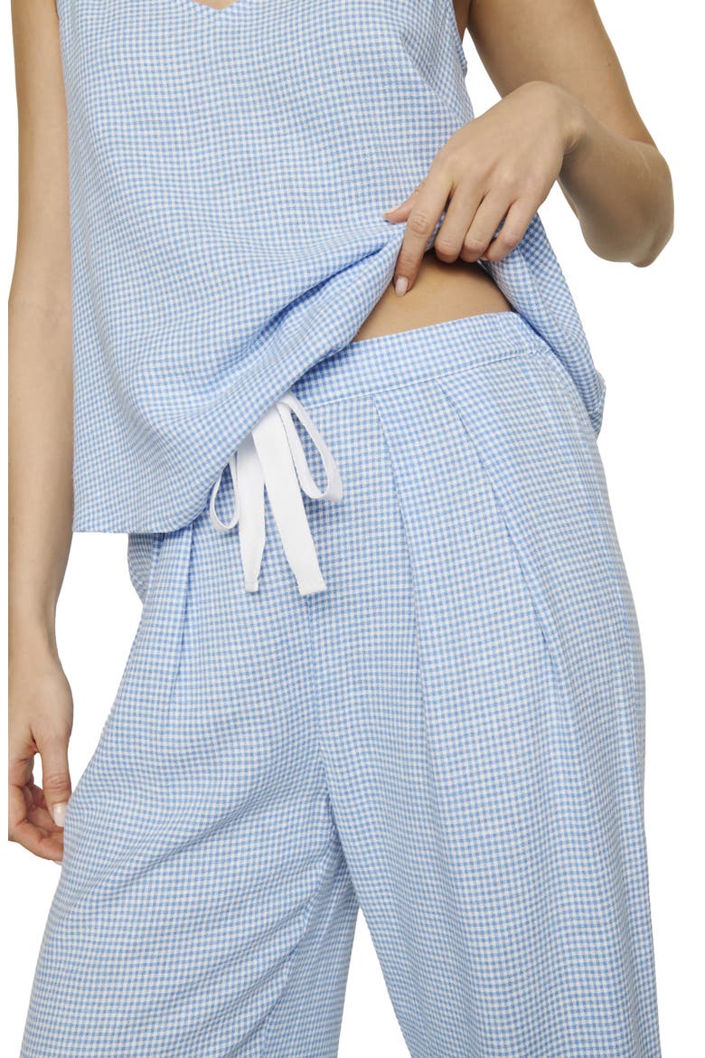 Linen Blend Drawstring Lounge Pants, Alternate, color, GINGHAM WHITE/ SUMMER