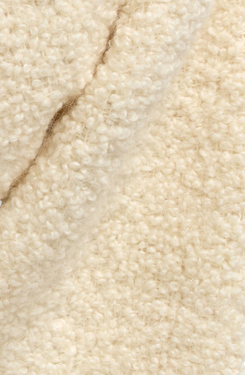 Moncler Logo Patch Alpaca Blend Fringe Scarf, Alternate, color, Natural