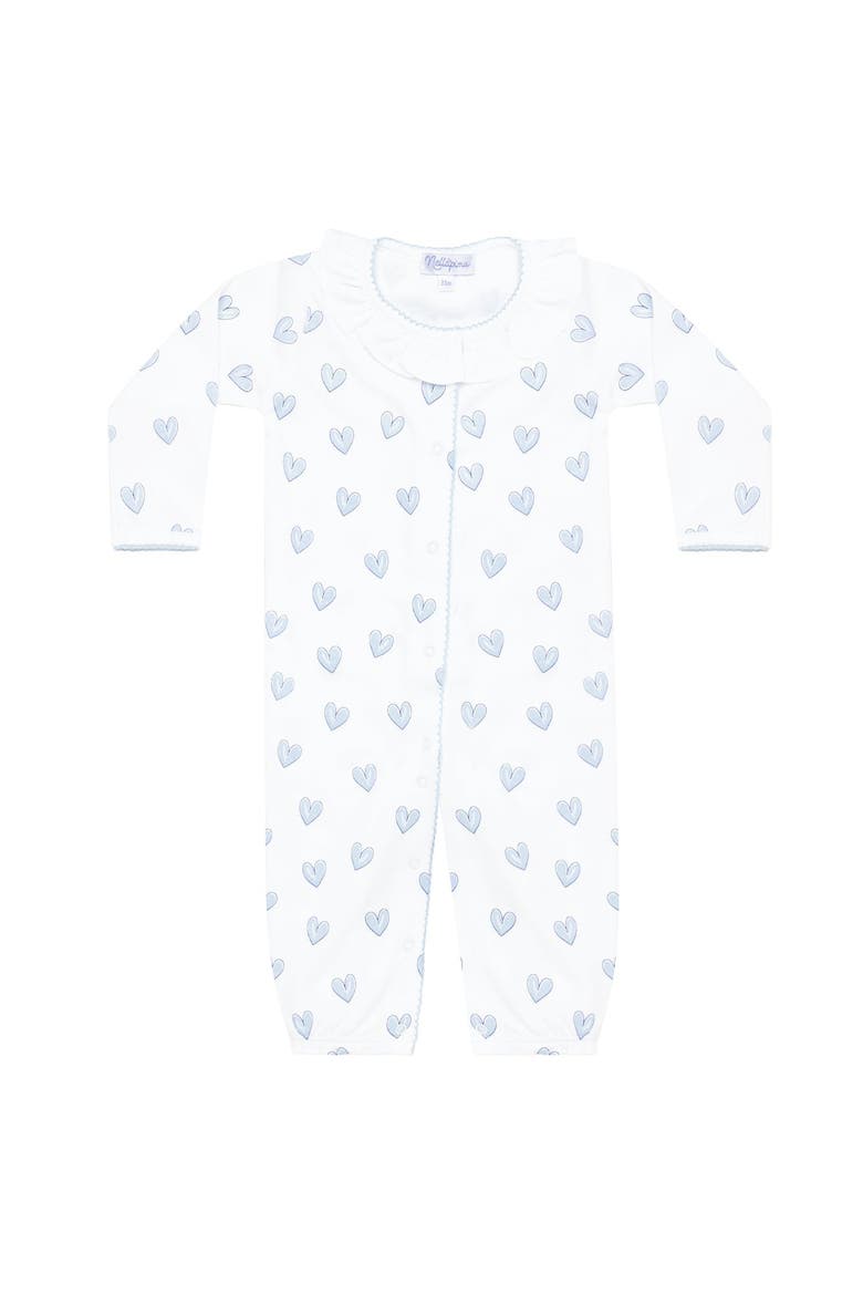 Blue Heart Print Converter Gown - Baby, Alternate, color, Blue