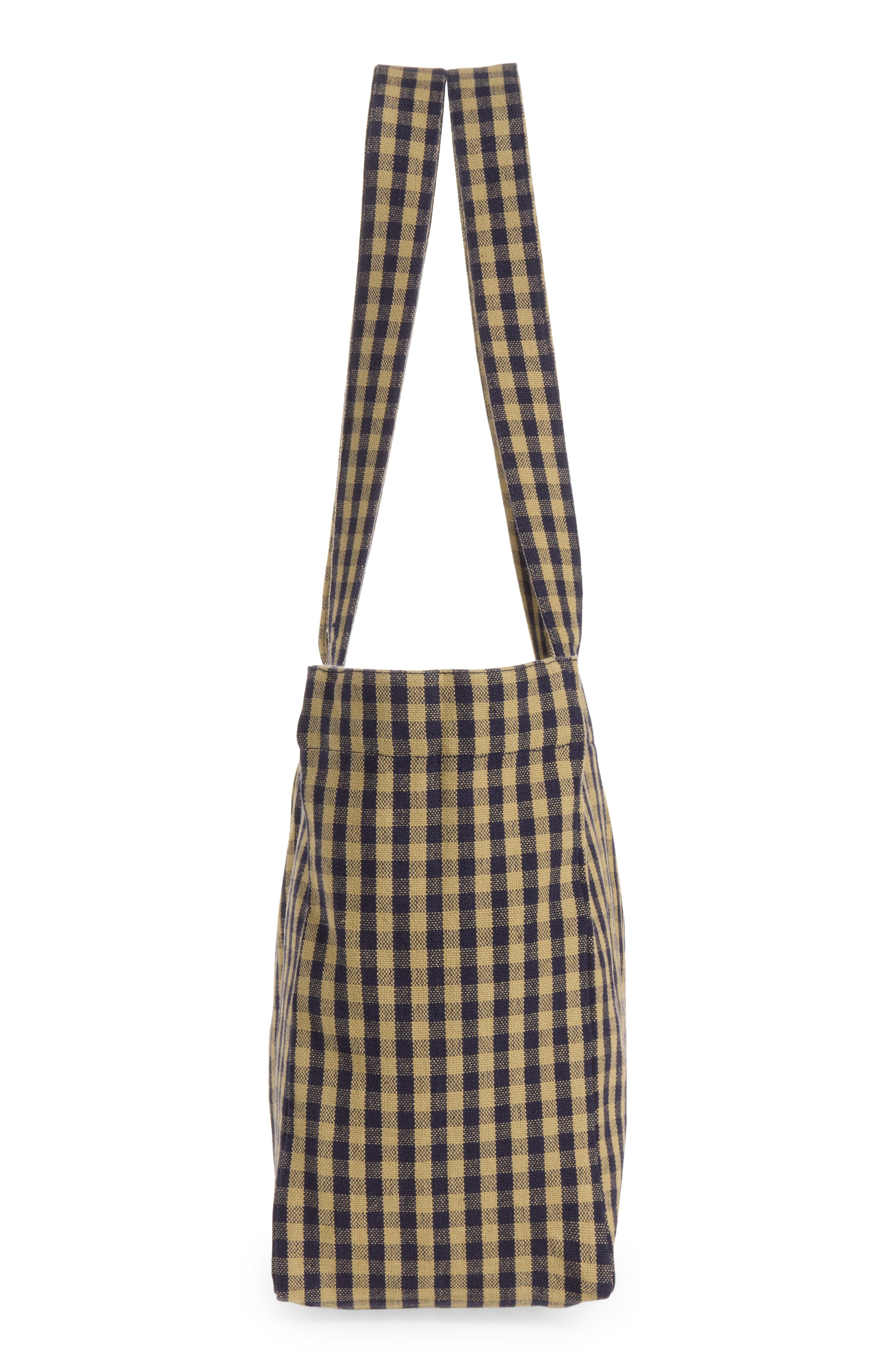 Organic Cotton Gingham Canvas Tote, Alternate, color, MULTI