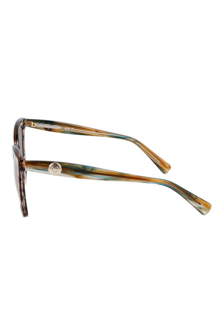 Le Pliage 54mm Gradient Cat Eye Sunglasses, Alternate, color, STRIPED BROWN/ PETROL