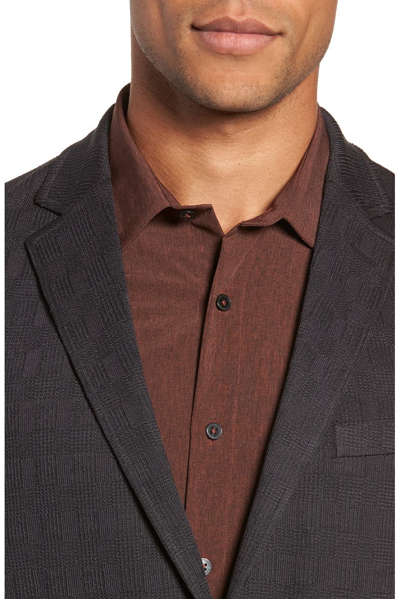 Slim Fit Stretch Knit Sport Coat, Alternate, color, CHARCOAL CHECK