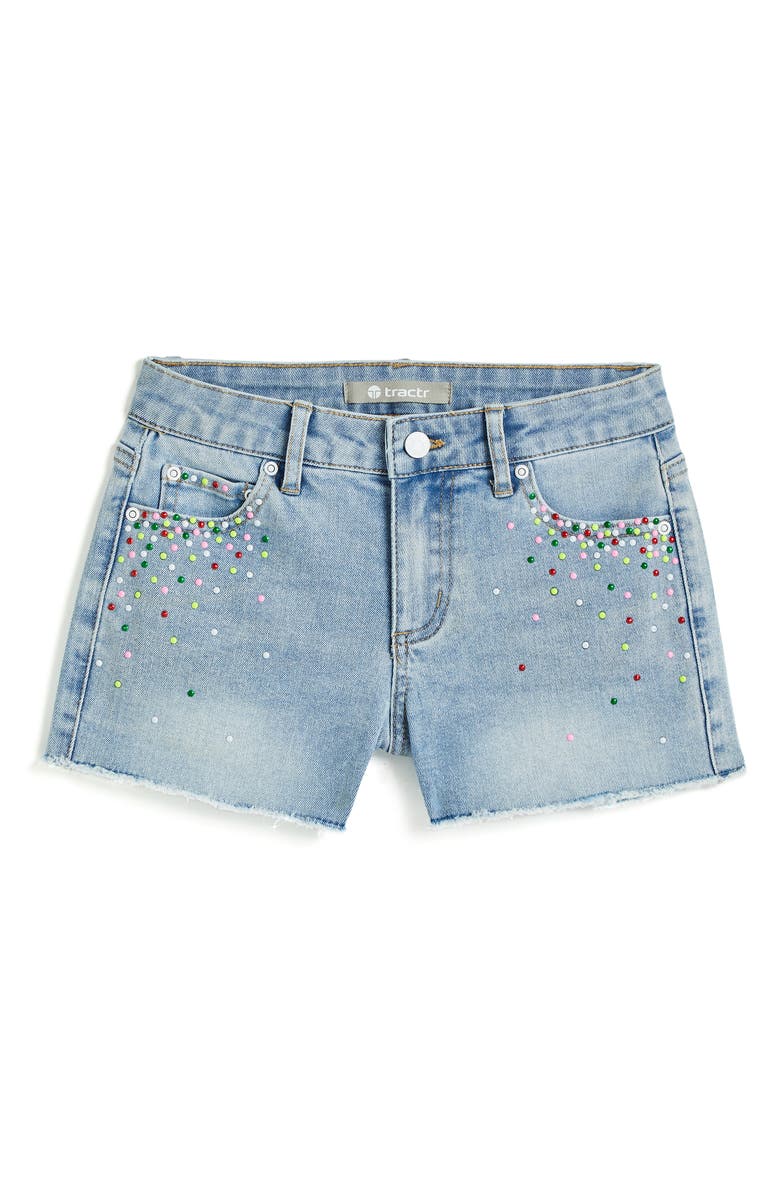Tractr Kids' Confetti Cutoff Denim Shorts, Main, color,