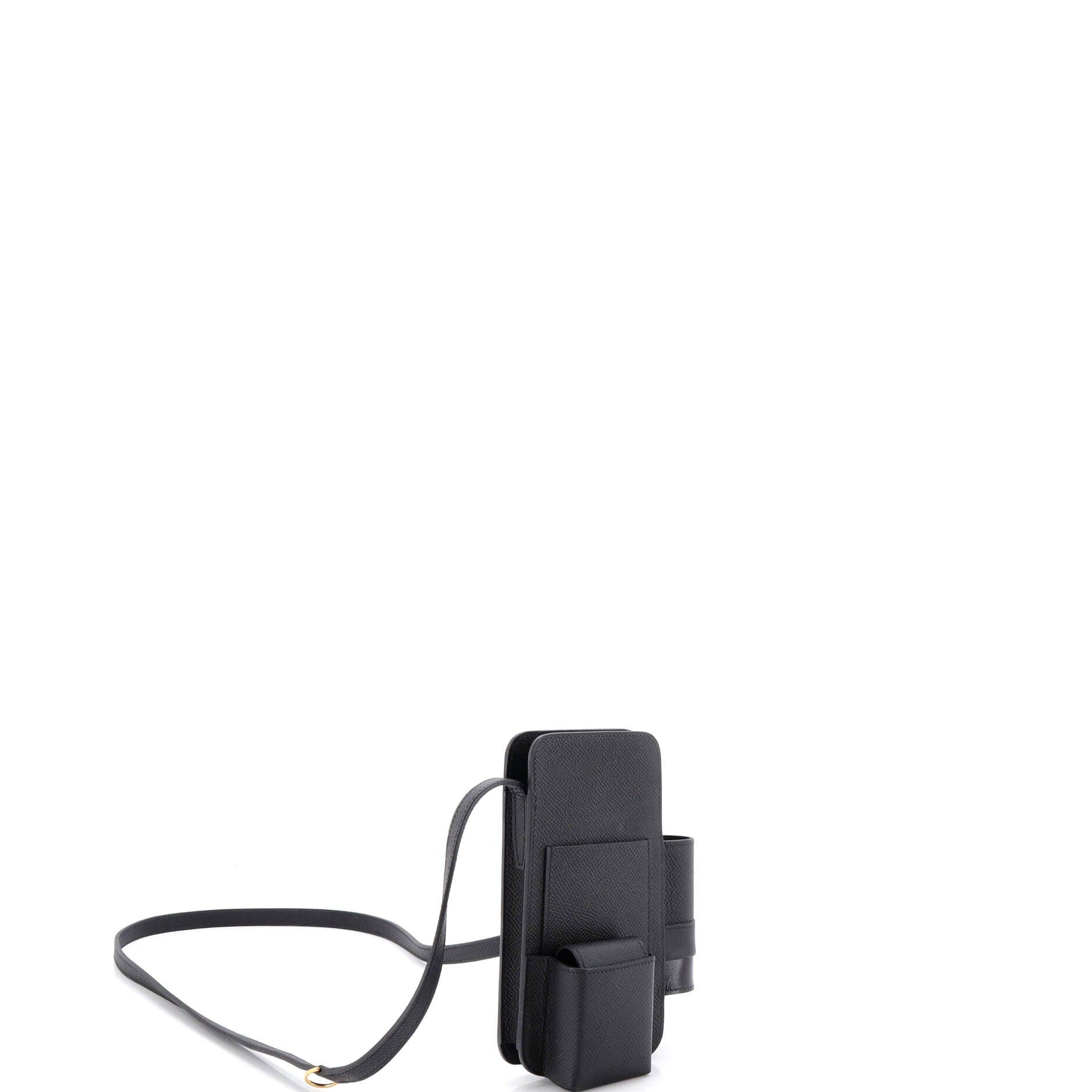 Pre-Owned Hermes Hermesway Phone Case Crossbody Bag Epsom, Alternate, color, Noir