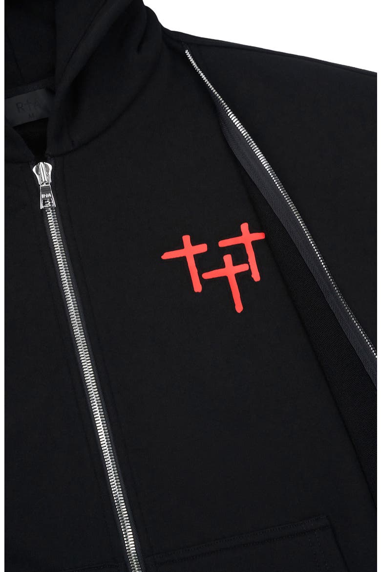 Ren Planetary Layered Zip Graphic Hoodie, Alternate, color, BLACK PLANETARY