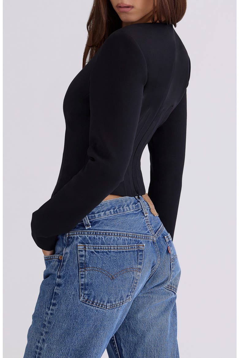 Danya Corset Crop Top, Alternate, color, BLACK