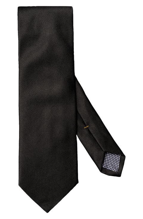 Black Solid Silk Twill Tie
