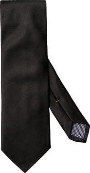 Eton Black Solid Silk Twill Tie