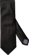 Eton Black Solid Silk Twill Tie