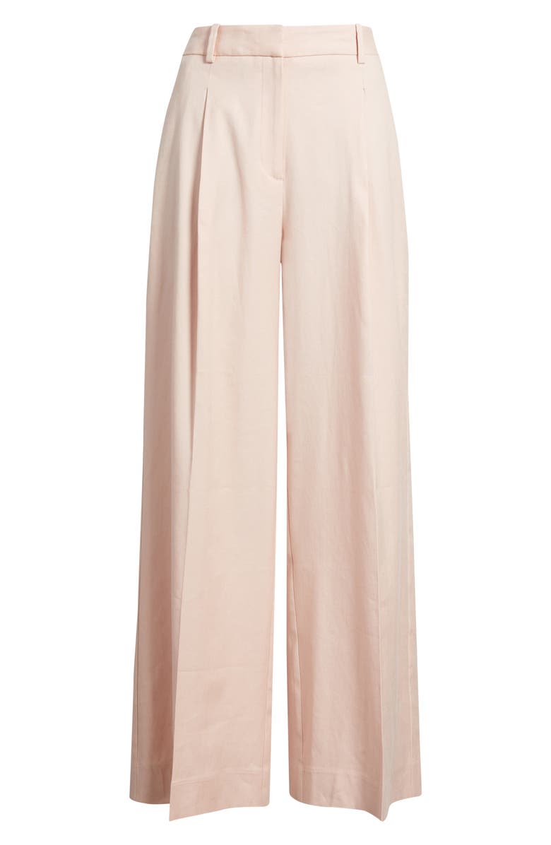 Nordstrom Pleated Linen Blend Wide Leg Pants, Alternate, color, Pink Smoke