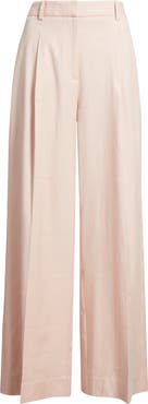 Nordstrom Pleated Linen Blend Wide Leg Pants