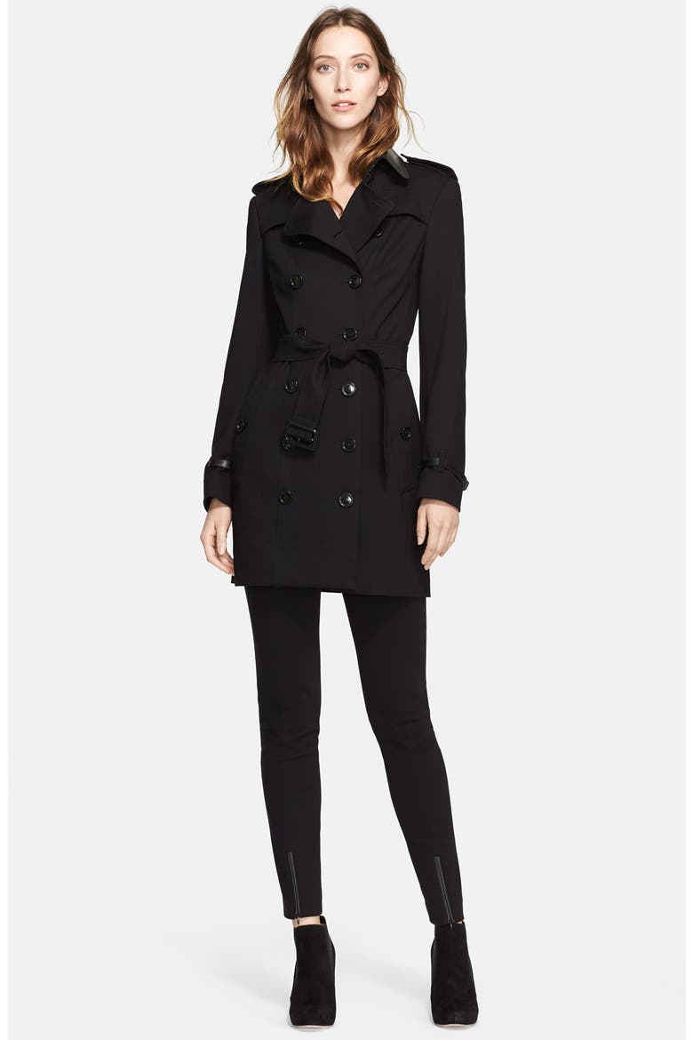 Double Breasted Trench Coat, Alternate, color, BLACK