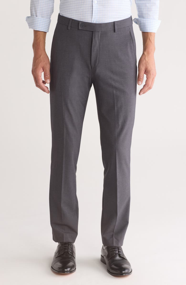 Calvin Klein Slim Fit Flat Front Dress Pants, Main, color, Charcoal/ Grey