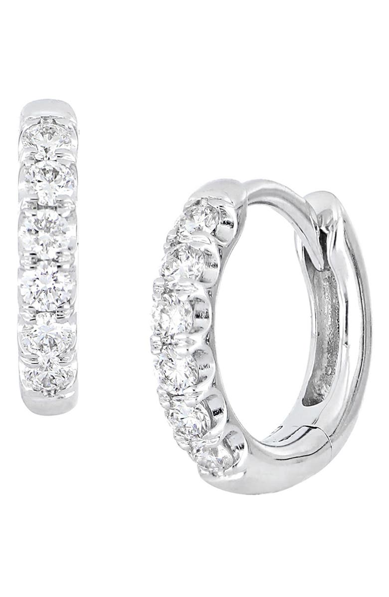 Bony Levy Audrey Diamond Huggie Hoop Earrings, Main, color, White Gold/ Diamond