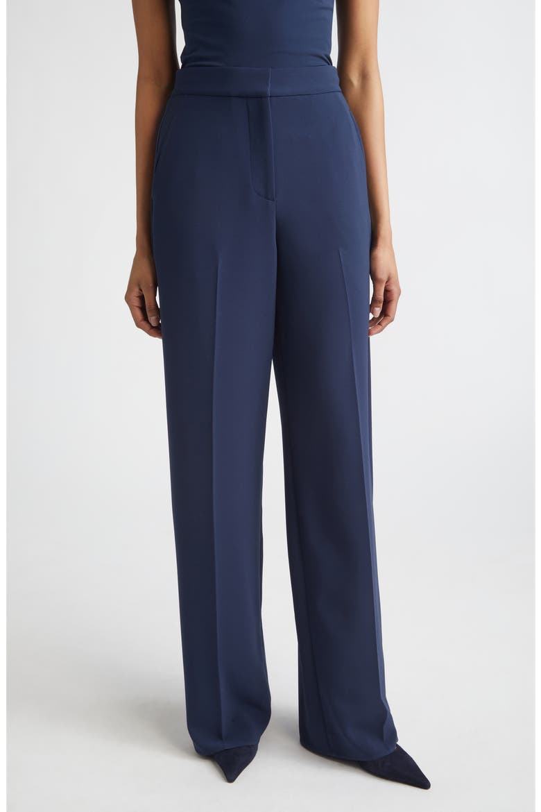 Lydia Pleated Lightweight Stretch Cady Pants, Main, color, MIDNIGHT