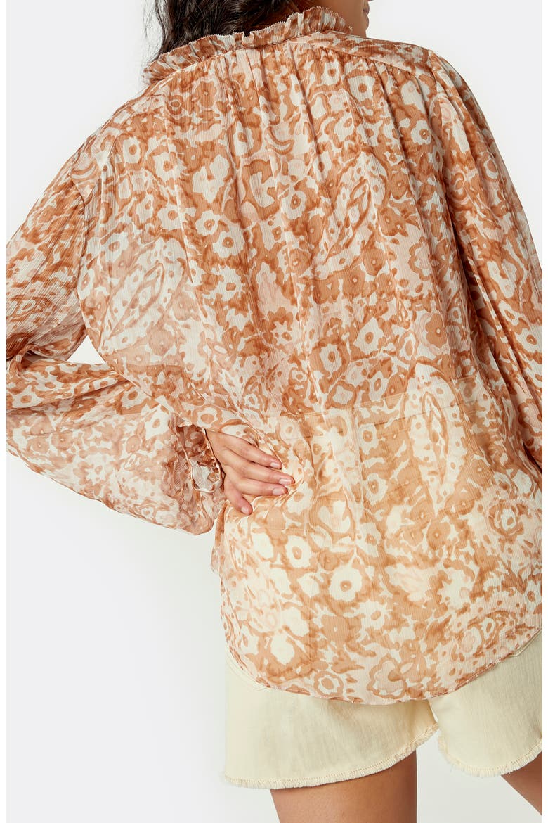 Jindrah Tie Neck Silk Blouse, Alternate, color, BRUSHED CLAY