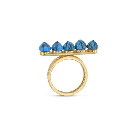 Luvmyjewelry Summer Nights Gold Plated Silver Turquoise Gemstone Multi Stone Ring Pendant In 14kt Gold Vermeil On Sterling