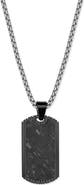 Brook and York Men's Textured Dog Tag Pendant Necklace