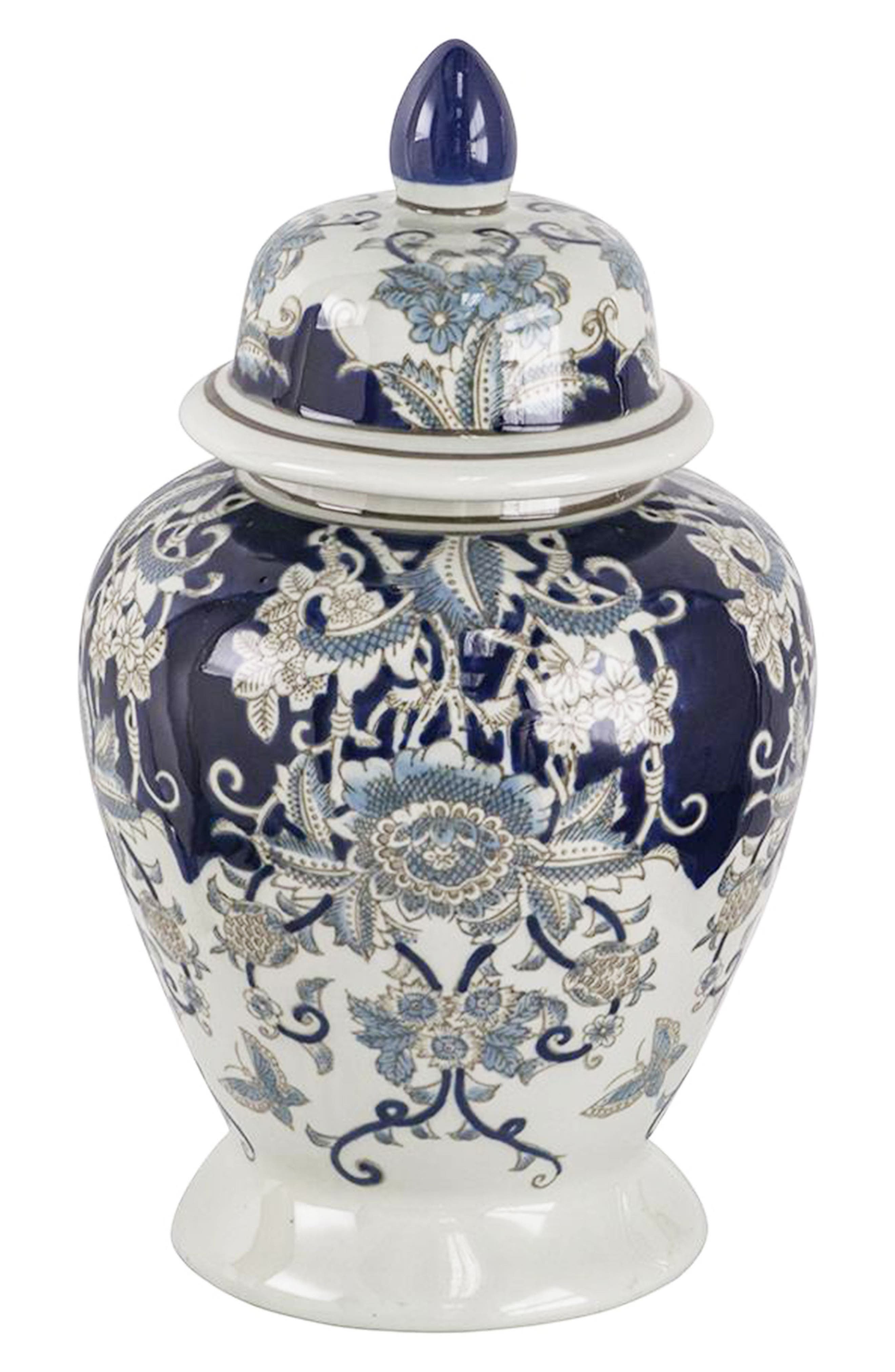 A & B Home Bryn Ginger Porcelain Lidded Jar