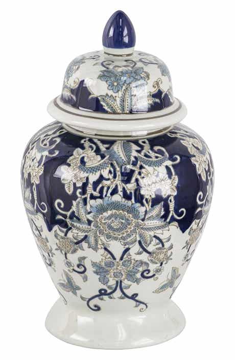 A & B Home Bryn Ginger Porcelain Lidded Jar