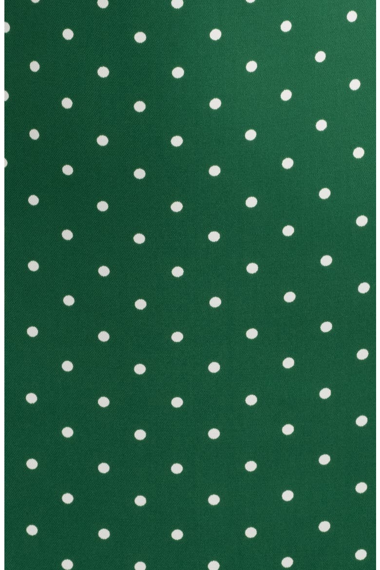 Polka Dot Square Neck Midi Dress, Alternate, color, GREEN POLKA DOT