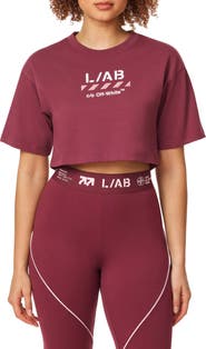 L/AB C/O OFF-WHITE Graphic Crop Cotton T-Shirt