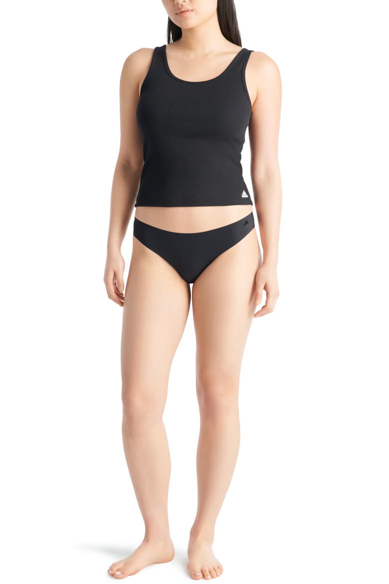 Set of 3 Thongs, Alternate, color, BLACK