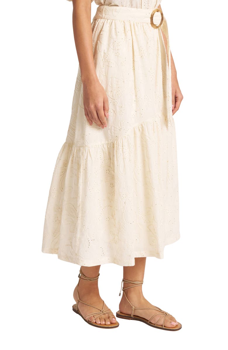 matty m. Liora Eyelet Belted Midi Skirt, Alternate, color, 