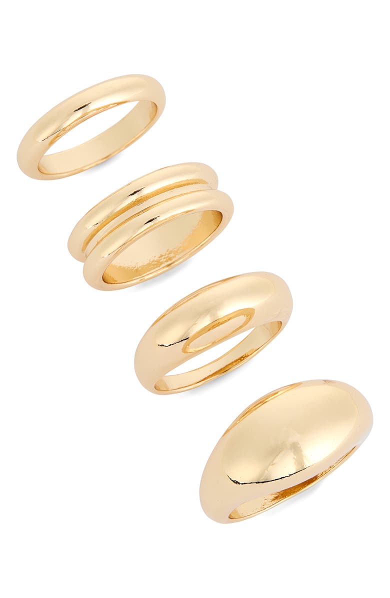 Leith 4-Pack Signet Rings, Main, color, Gold