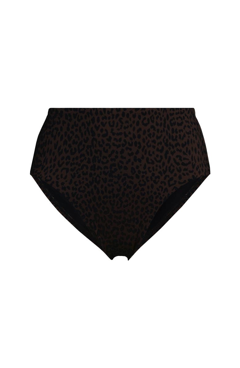 Lands' End Cheeky High Waisted Bikini Bottoms, Alternate, color, Brown Leopard