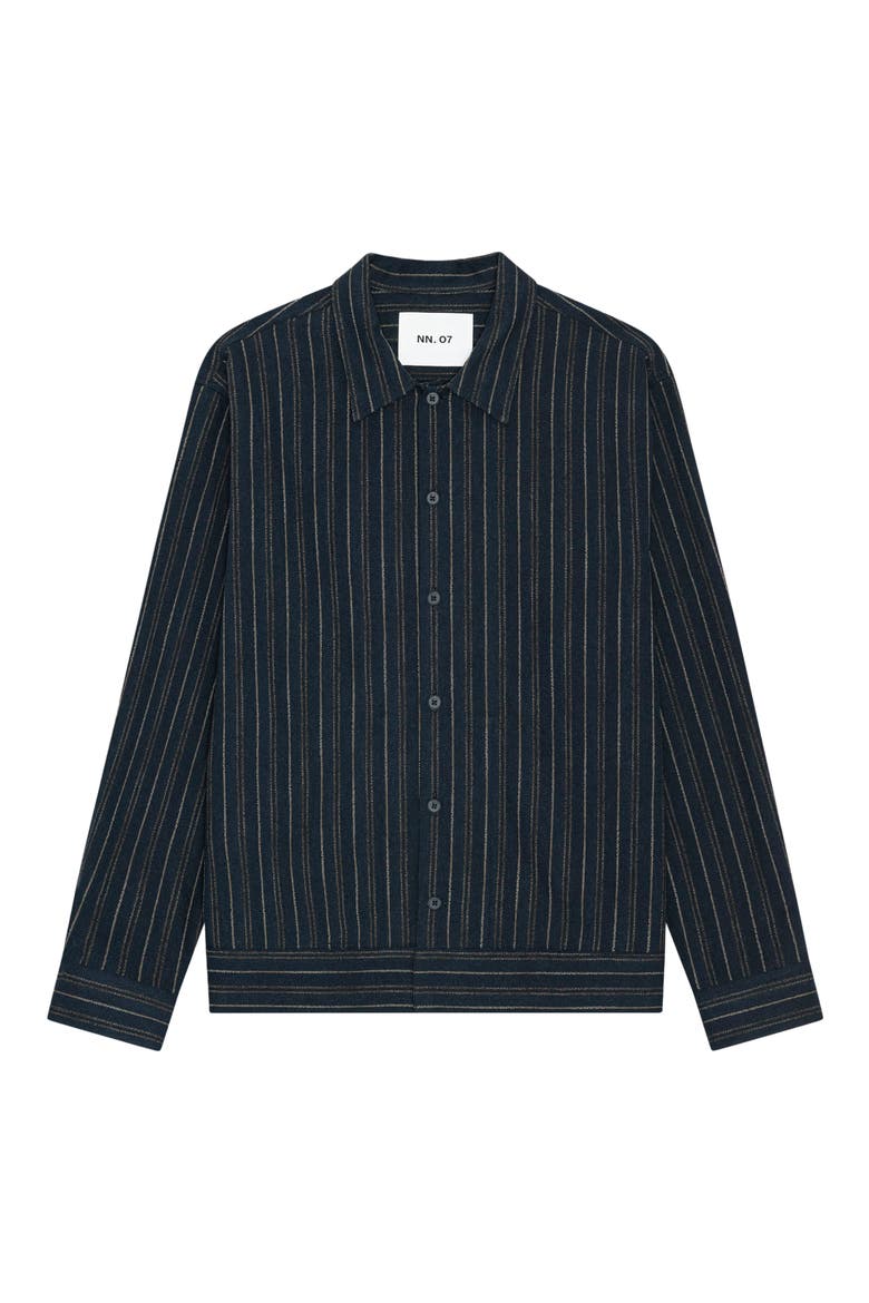 Reed 50091 Striped Shirt Jacket, Alternate, color, NAVY BLUE