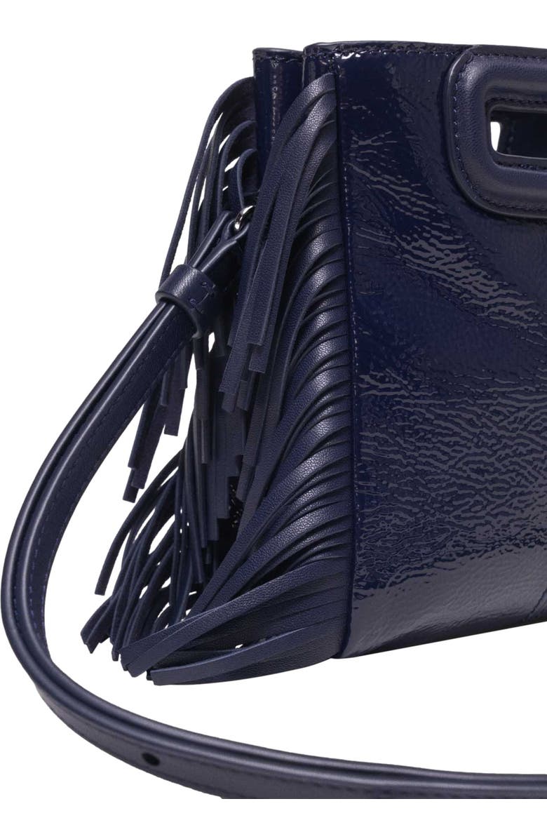 maje Naplak leather M Mini bag, Alternate, color, Navy