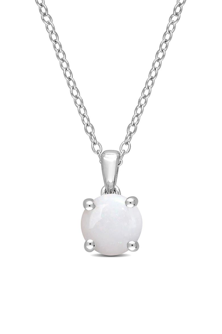 Sterling Silver Opal Solitaire Necklace, Main, color, OPAL
